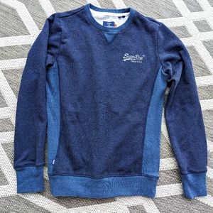 Men's XS two tone blue Super-Dry Vintage Crew Sweater